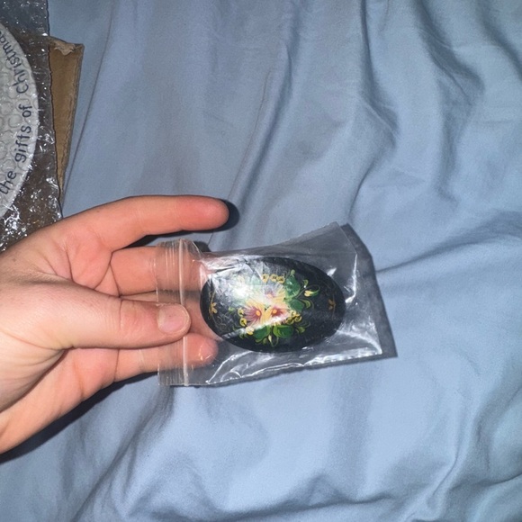 Hand-Painted Black Decorative Stone - Picture 1 of 2